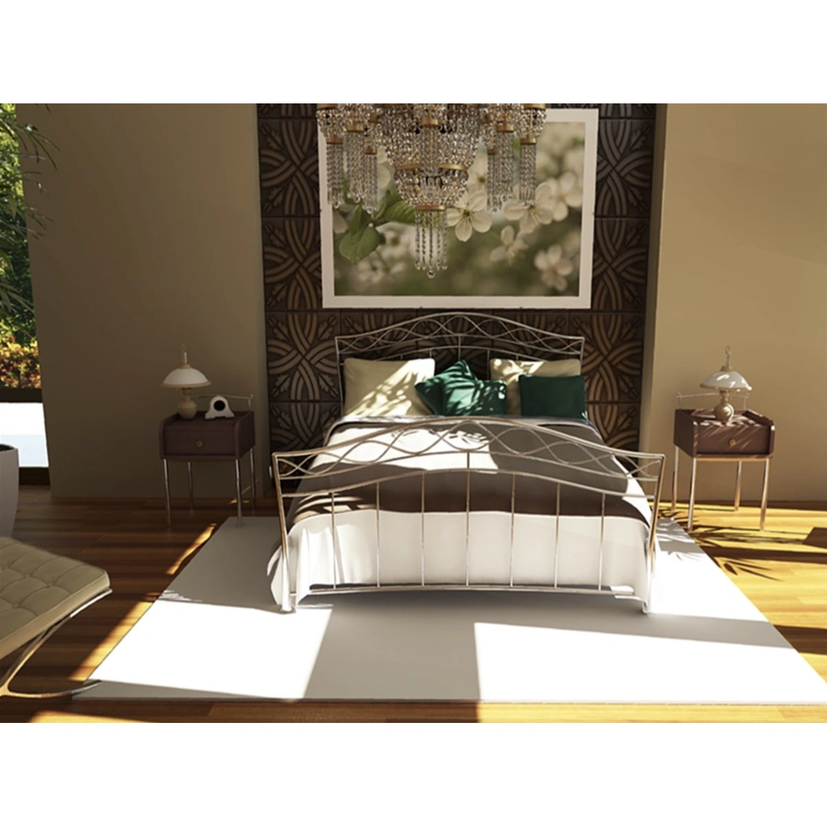 Μεταλλικό Κρεβάτι Dalida Υπέρδιπλο 160x200 - Chic Strom - Ελληνικής Κατασκευής