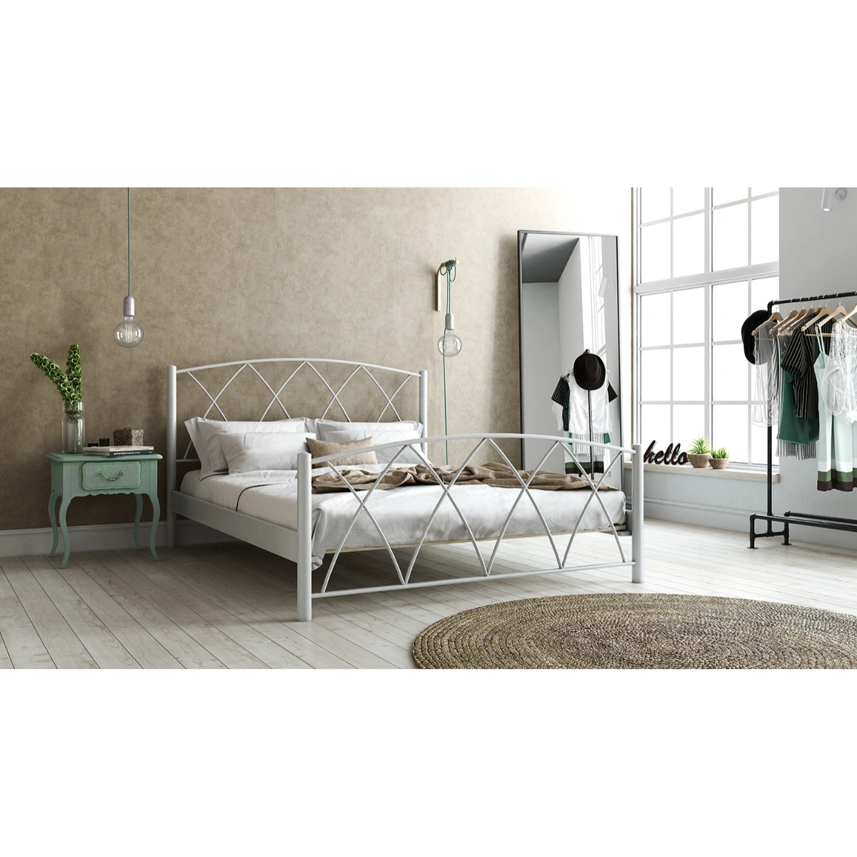 Μεταλλικό Κρεβάτι Hermes Υπέρδιπλο 160x200 - Chic Strom - Ελληνικής Κατασκευής