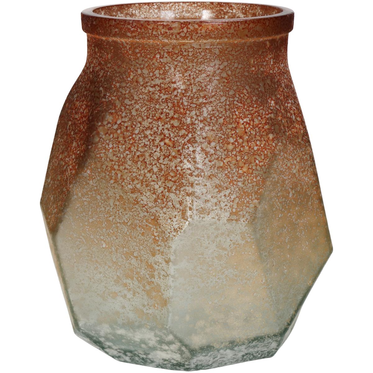 Βάζο Ώχρα Ανακυκλωμένο Γυαλί 17x17x19cm
