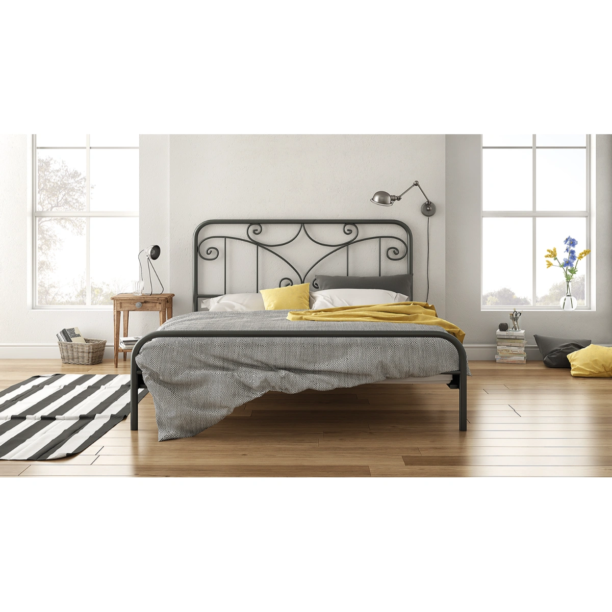 Μεταλλικό Κρεβάτι Roxane Υπέρδιπλο 160x200 - Chic Strom - Ελληνικής Κατασκευής