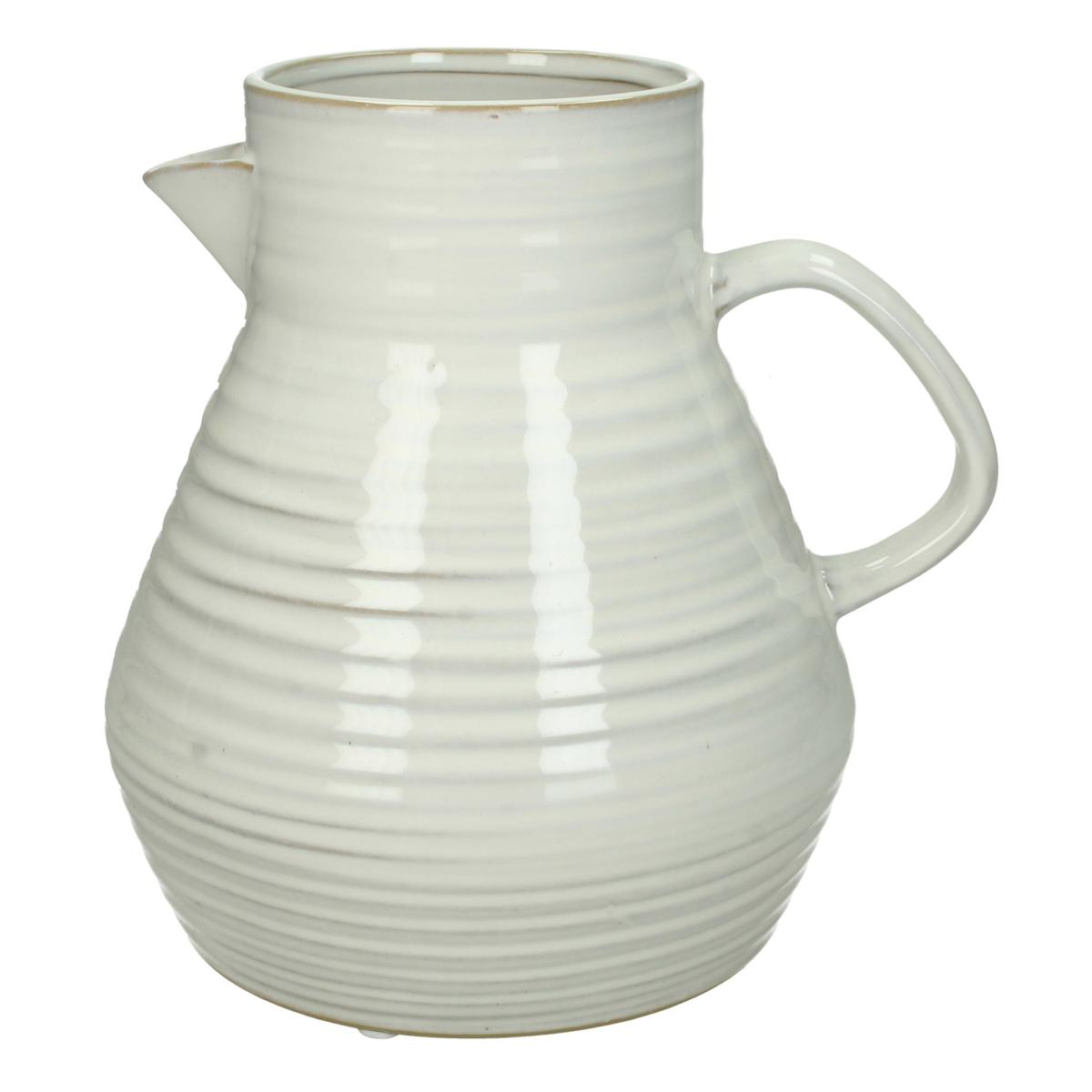 Βάζο Κανάτα Λευκό Πέτρα 20x17.5x20cm