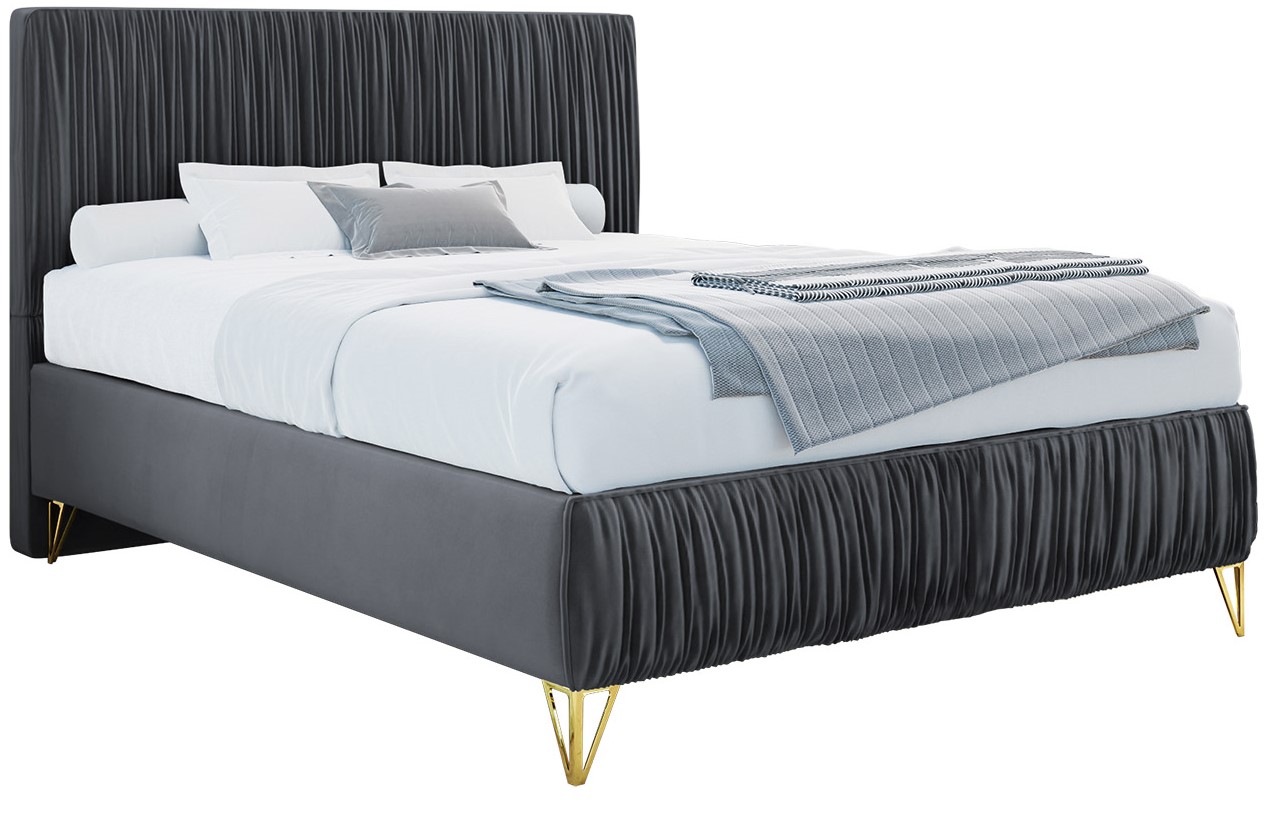 Επενδυμένο κρεβάτι Mars-Gkri Skouro-120 x 200