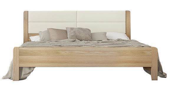 Κρεβάτι Νο 45Δ για στρώμα 150x200 Λάττε με Μπεζ Τεχνόδερμα