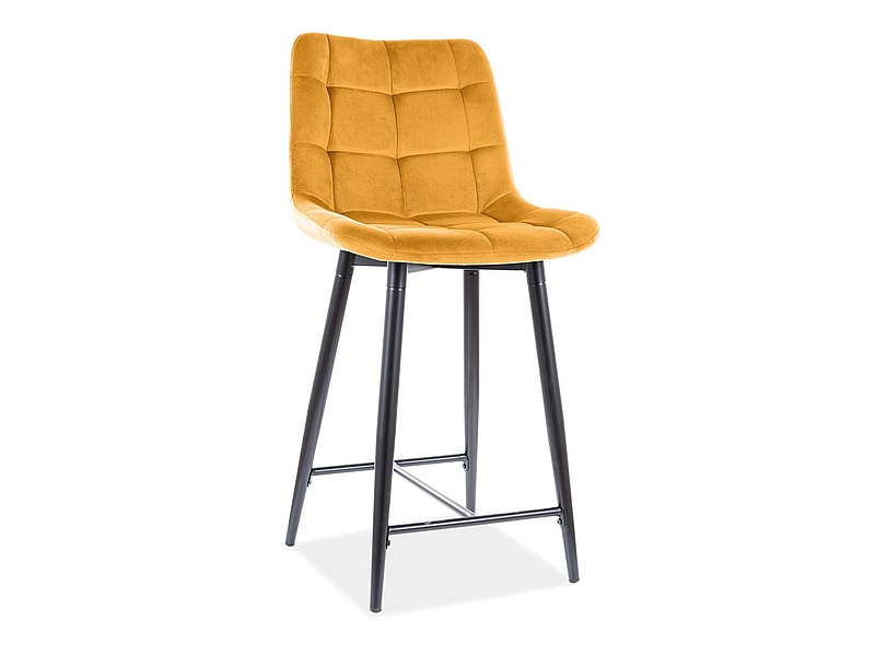 Επενδυμένη καρέκλα ύφασμιμι Chic H2 45x37x92 μαύρο/βελούδινο curry DIOMMI CHICH2VCCU