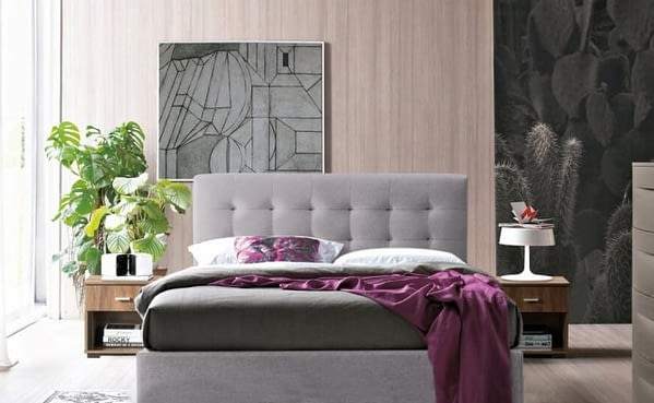 Κρεβάτι Evelyn Υπέρδιπλο 160x200 Επενδεδυμένο - Ύφασμα με επιλογές χρωμάτων