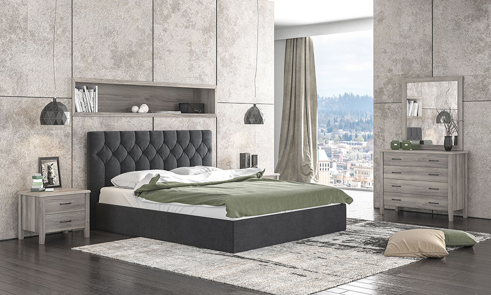 Κρεβάτι Υπέρδιπλο No 63 για στρώμα 150x200 Με επιλογή Υφάσματος