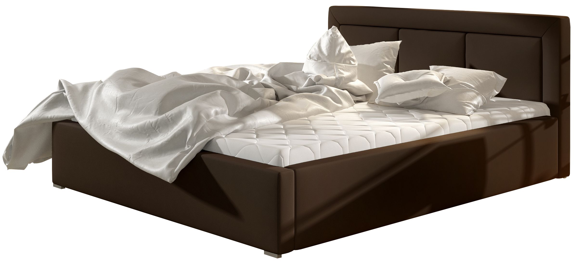 Επενδυμένο κρεβάτι Belluga-Kafe-140 x 200-Χωρίς μηχανισμό ανύψωσης