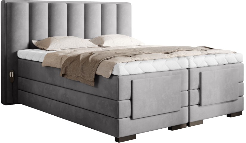 Επενδυμένο κρεβάτι Villard με στρώμα και ανώστρωμα-Gkri Anoixto-160 x 200