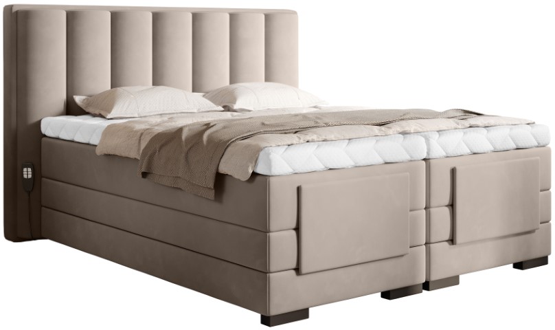 Επενδυμένο κρεβάτι Villard με στρώμα και ανώστρωμα-Mpez-140 x 200