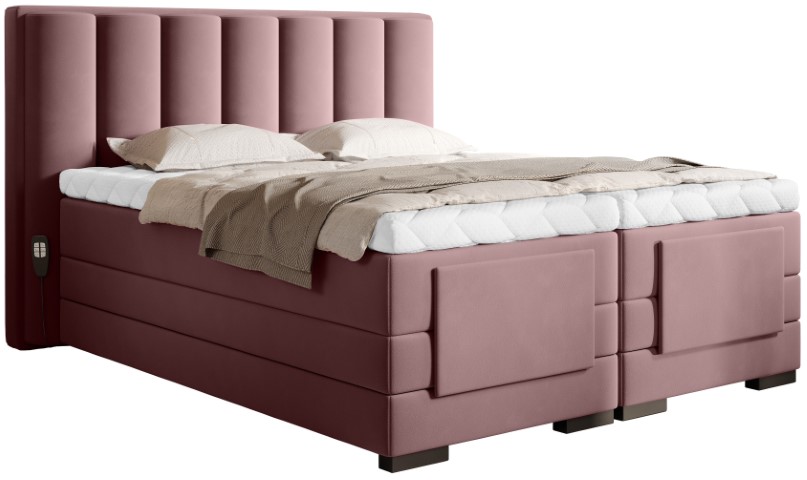 Επενδυμένο κρεβάτι Villard με στρώμα και ανώστρωμα-Somon-180 x 200