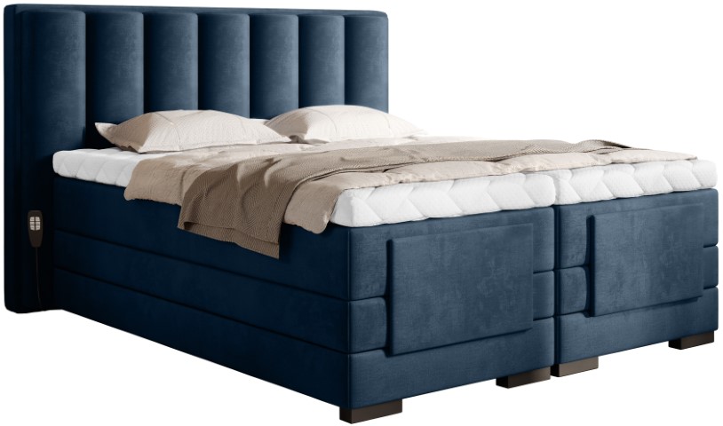 Επενδυμένο κρεβάτι Villard με στρώμα και ανώστρωμα-Mple Skouro-140 x 200