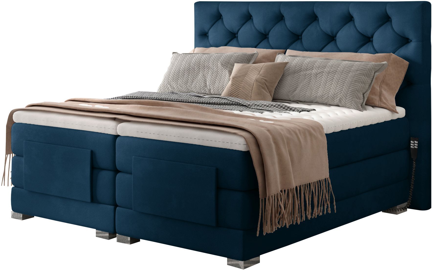 Επενδυμένο κρεβάτι Clover με στρώμα και ανώστρωμα-Mple-160 x 200