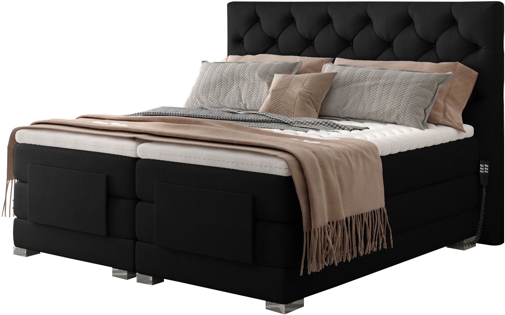 Επενδυμένο κρεβάτι Clover με στρώμα και ανώστρωμα-Mauro-180 x 200