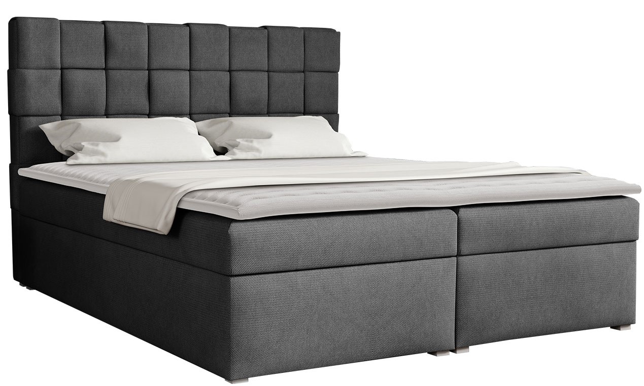 Επενδυμένο κρεβάτι Malmo Box-Gkri Skouro-160 x 200