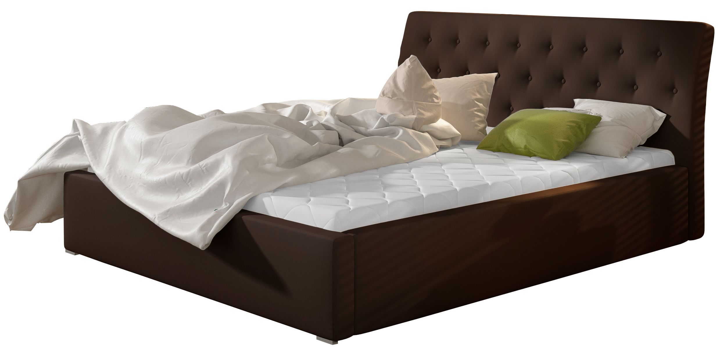 Επενδυμένο κρεβάτι Milan-Kafe-Χωρίς μηχανισμό ανύψωσης-140 x 200