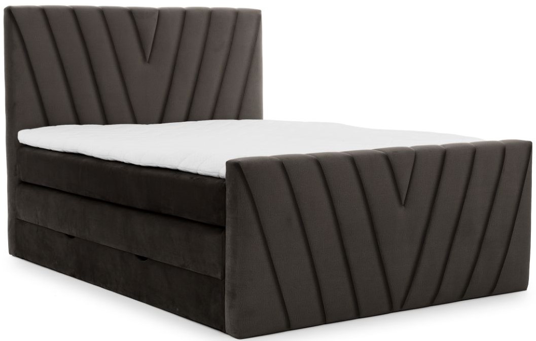 Επενδυμένο κρεβάτι Alba-Kafe Skouro-160 x 200