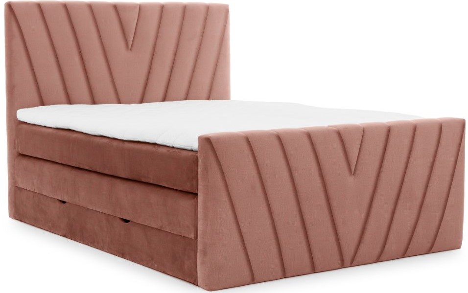 Επενδυμένο κρεβάτι Alba-Roz-160 x 200