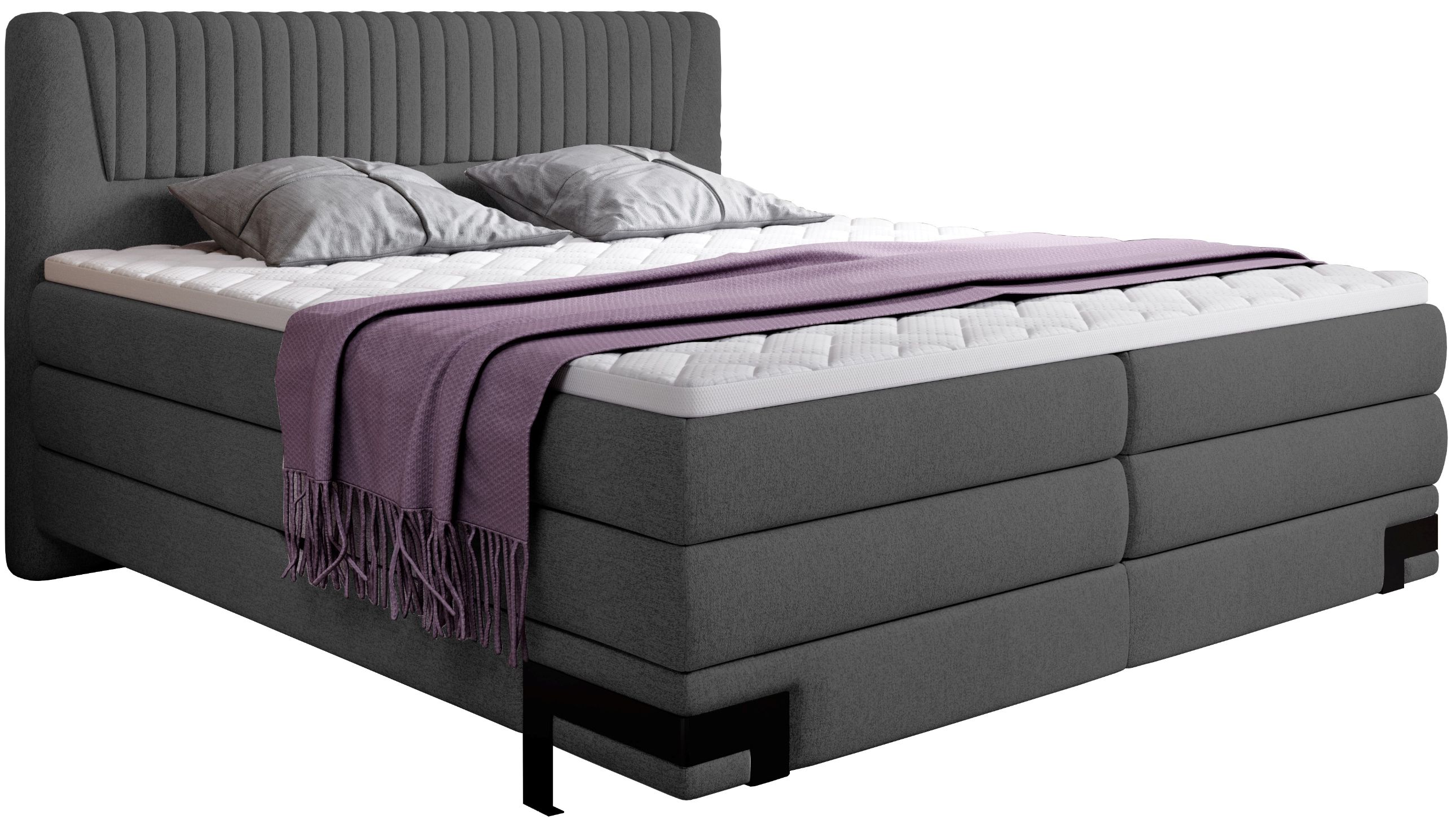 Επενδυμένο κρεβάτι Liora με στρώμα και ανώστρωμα-Gkri-180 x 200