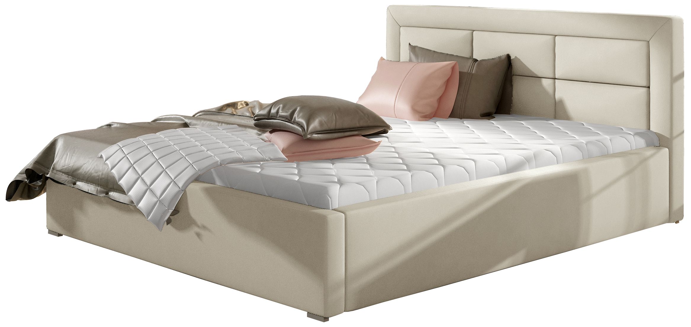 Επενδυμένο κρεβάτι Ross-140 x 200-Mpez-Χωρίς μηχανισμό ανύψωσης