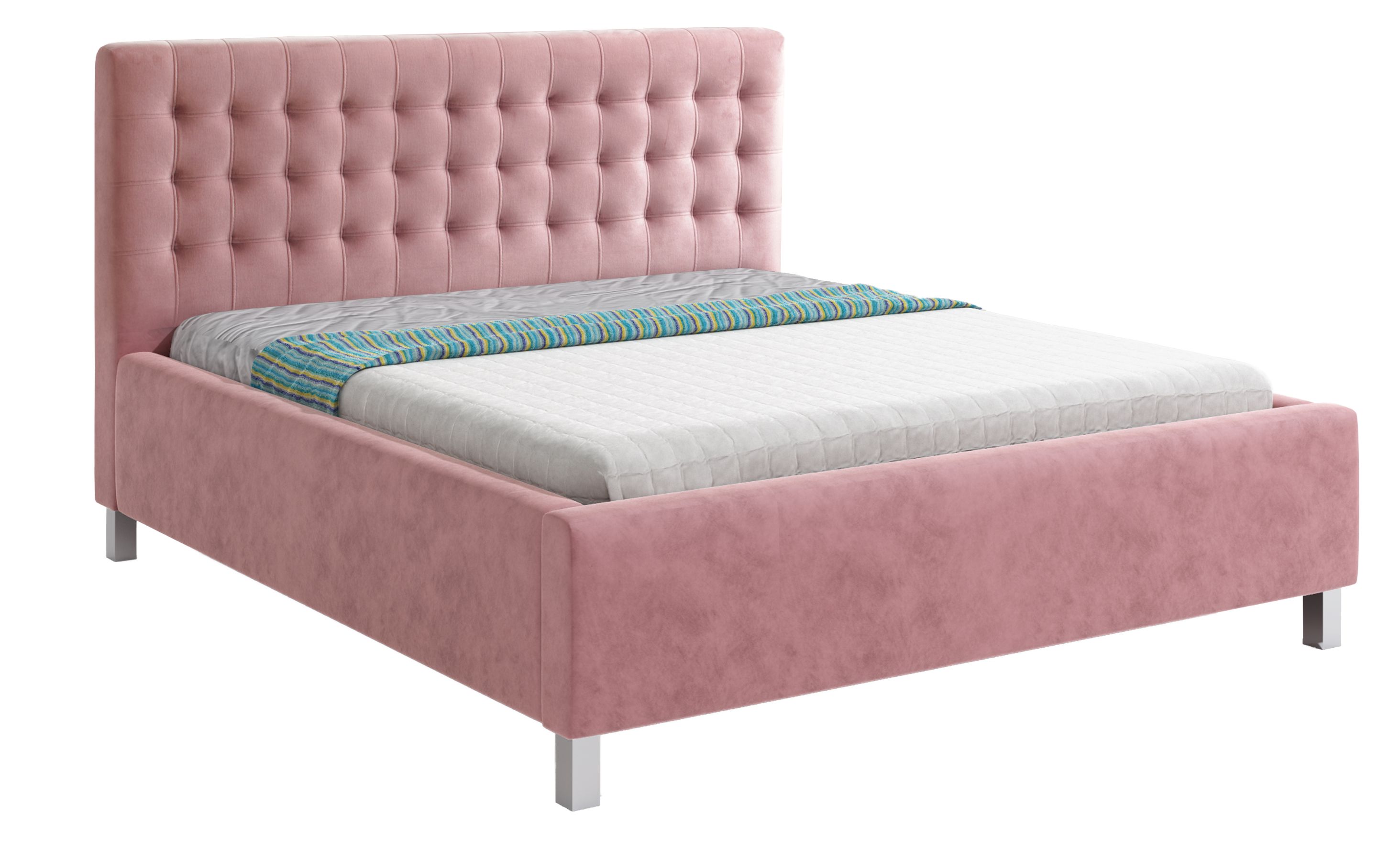 Επενδυμένο κρεβάτι Arlino-140 x 200-Χωρίς μηχανισμό ανύψωσης-Roz