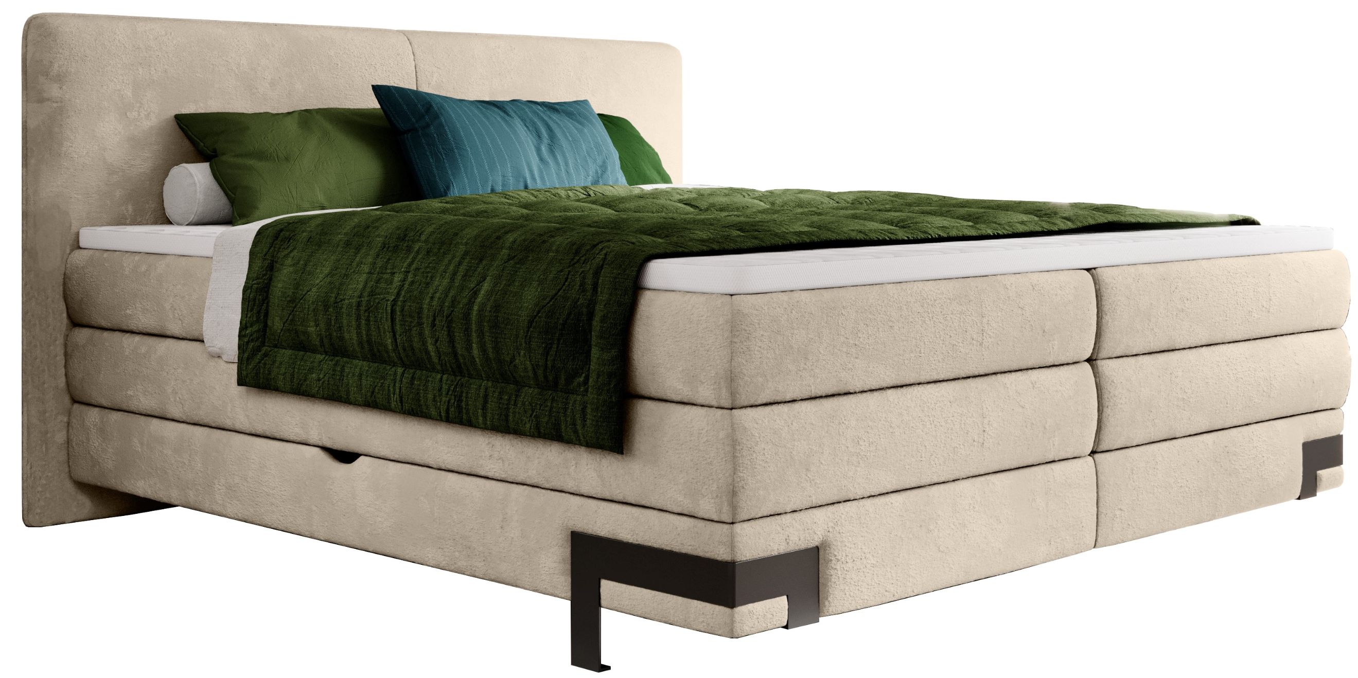Επενδυμένο κρεβάτι Valley με στρώμα και ανώστρωμα-Mpez-160 x 200