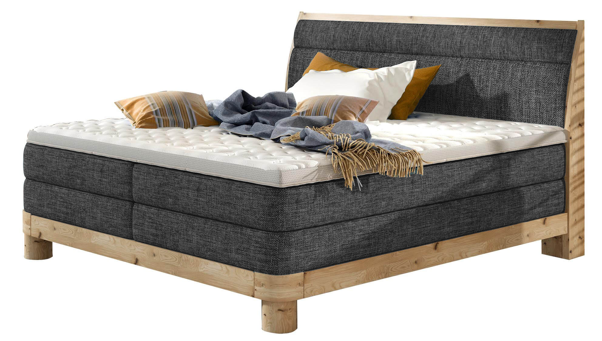 Επενδυμένο κρεβάτι Verion με στρώμα και ανώστρωμα-Gkri-140 x 200