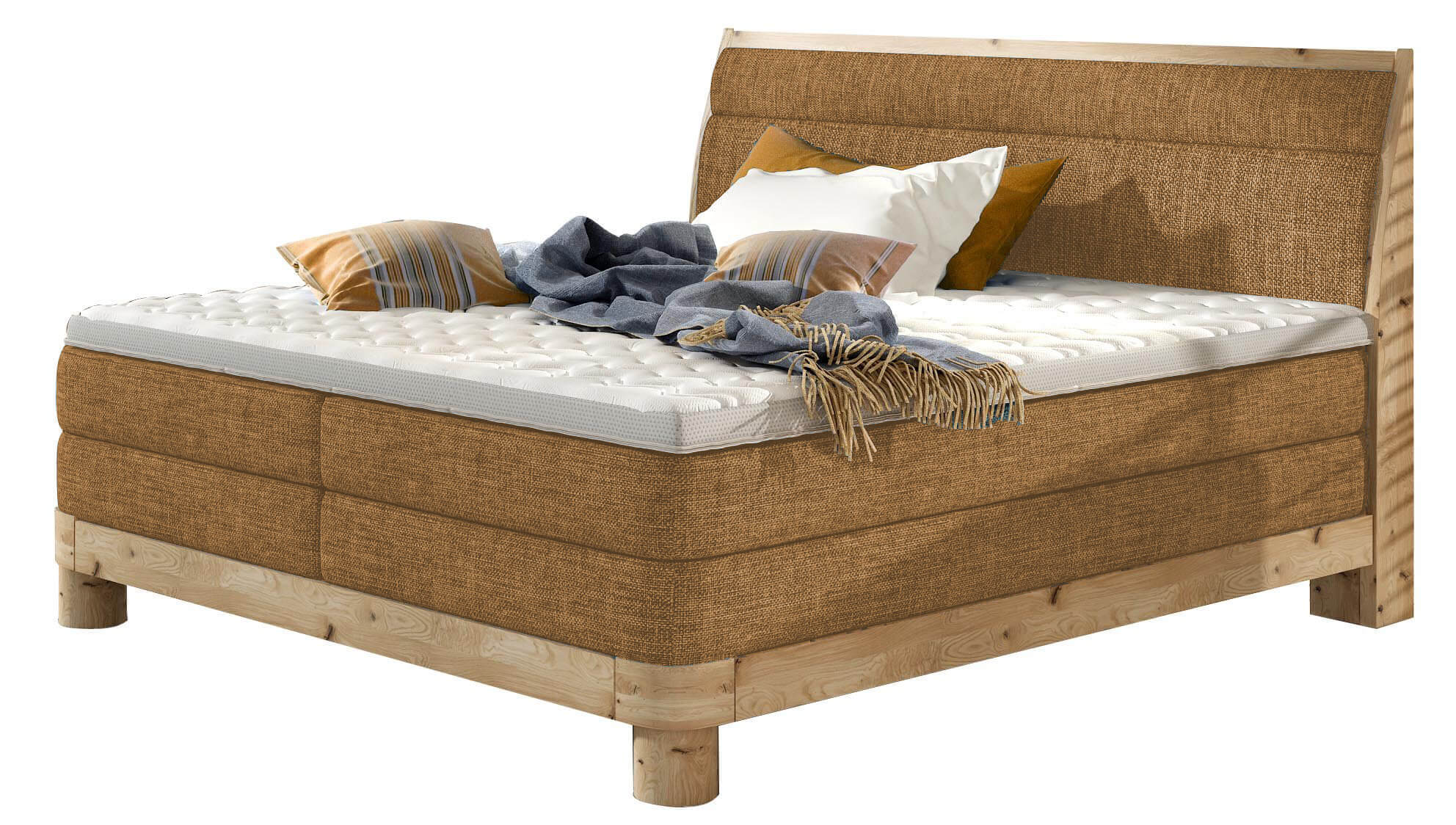 Επενδυμένο κρεβάτι Verion με στρώμα και ανώστρωμα-Moustardi-140 x 200