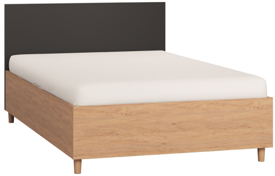 Κρεβάτι Simple-120 x 200-Φυσικό - Μαύρο