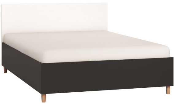 Κρεβάτι Simple-140 x 200-Μαύρο - Λευκό