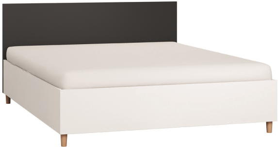Κρεβάτι Simple-160 x 200-Λευκό - Μαύρο
