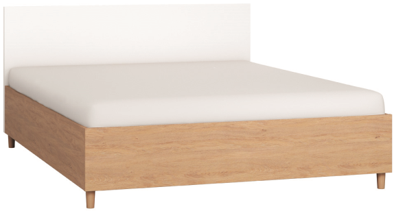 Κρεβάτι Simple-160 x 200-Φυσικό - Λευκό