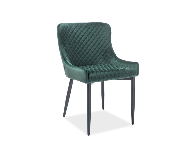 Επενδυμένη καρέκλα τραπεζαρίας Colin B 52x45x82 μεταλλική μαύρη βάση/πράσινη βελούδινη bluvel 78 DIOMMI COLINBVCZ