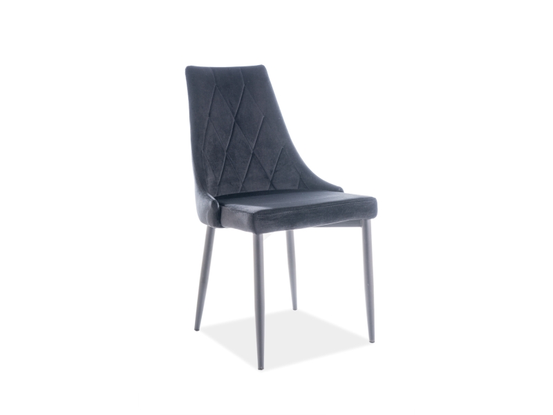 Επενδυμένη καρέκλα τραπεζαρίας Trix B 49x47x89 μαύρος μεταλλικός σκελετός/μαύρο βελούδο bluvel 19 DIOMMI TRIXBVCC