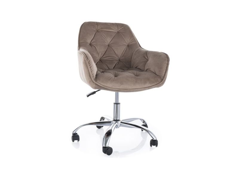FOTEL OBROTOWY Q-190 VELVET CIEMNY BEŻ 40