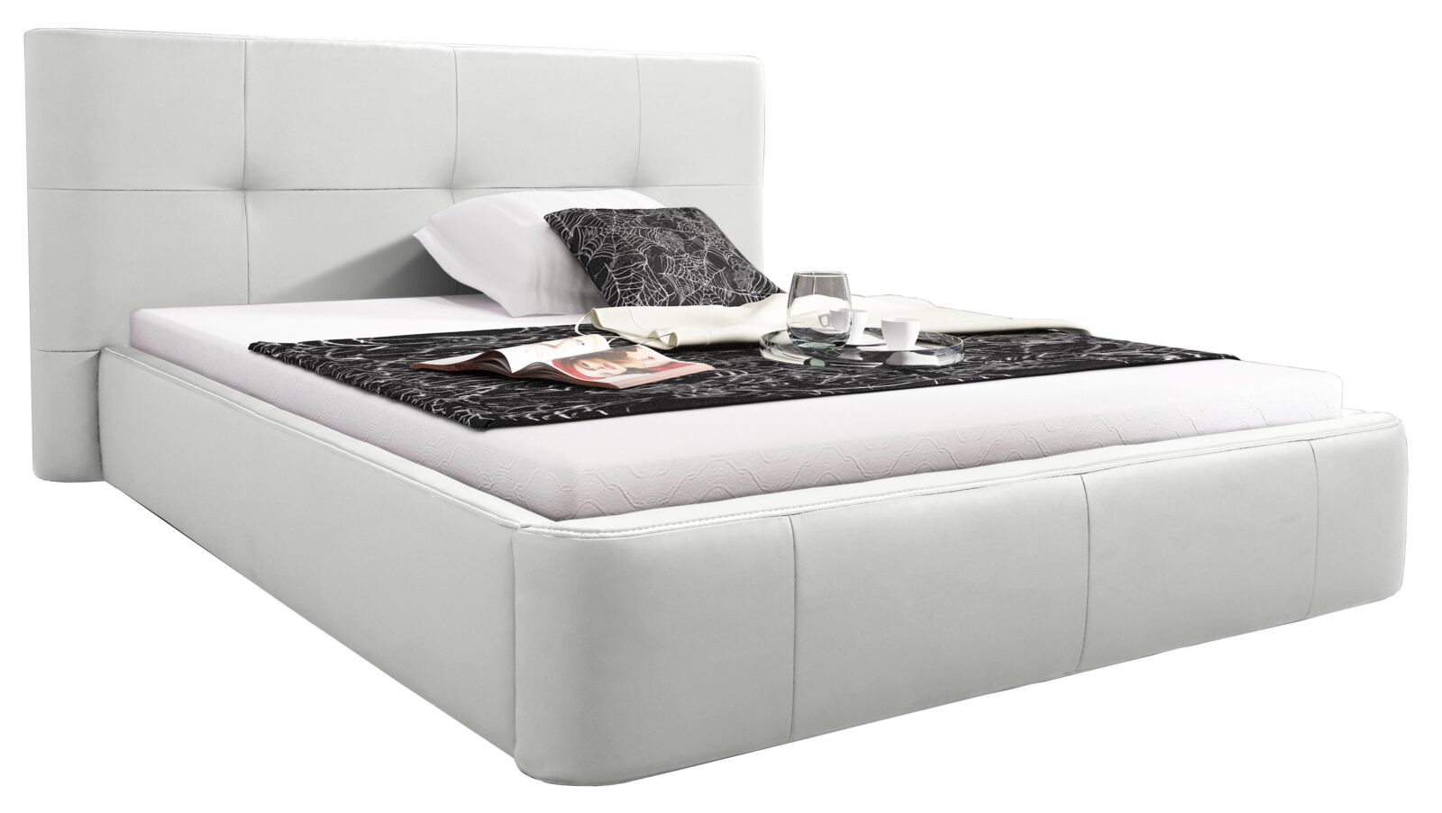 Επενδυμένο κρεβάτι Elent-140 x 200-Λευκό