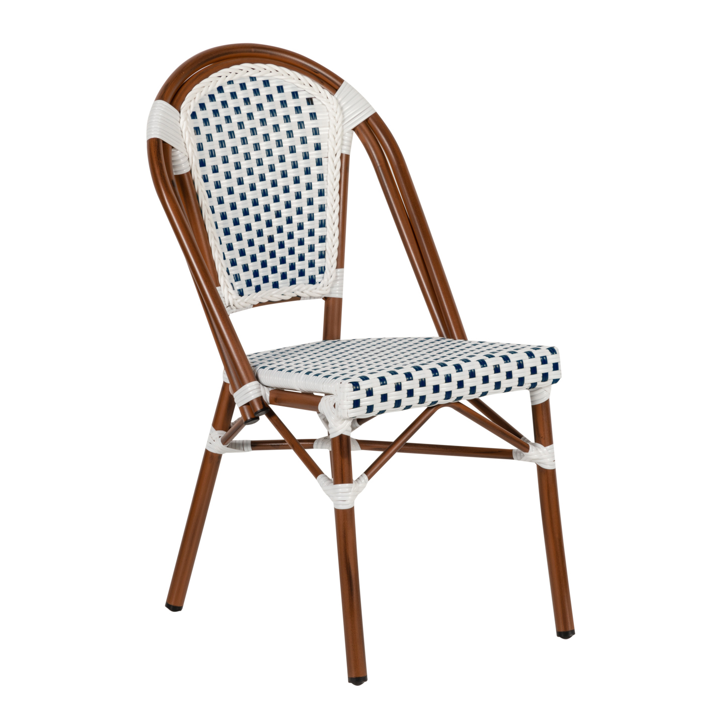 Καρέκλα Κήπου ArteLibre MUTARAZI Λευκό/Μπλε Αλουμίνιο/Rattan 50x57x85cm