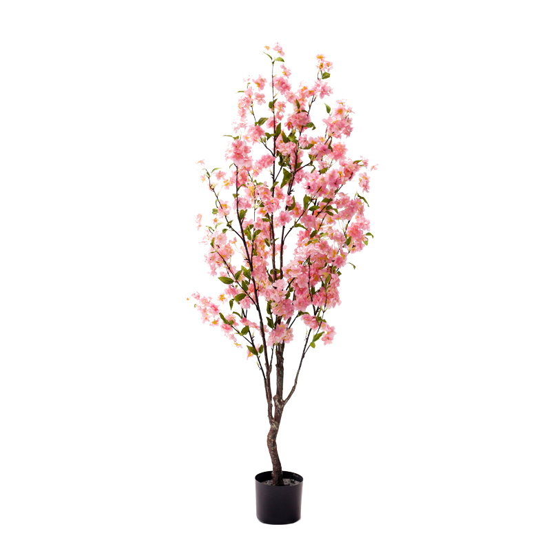 Διακοσμητικό φυτό Peach flower σε γλάστρα Inart ροζ pp Υ140εκ