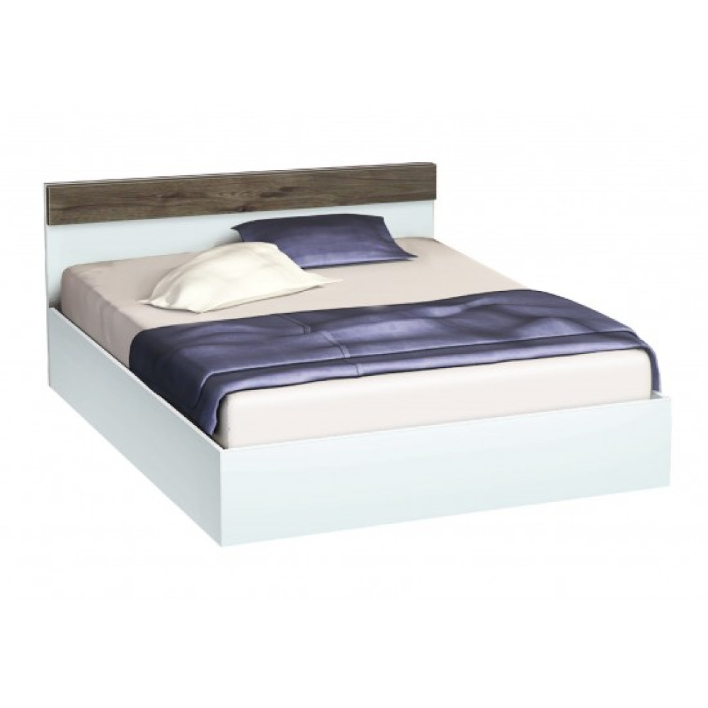 Κρεβάτι ξύλινο διπλό AVA Λευκό/Καρύδι
